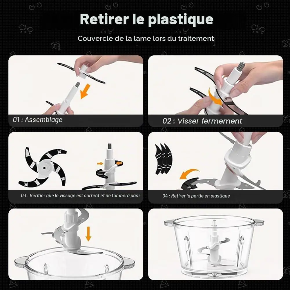 Hachoir culinaire électrique SPZTJK avec deux bols, image 8